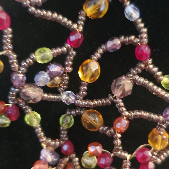 Multi layers colorful beaded statement necklace - Picture 2 of 2